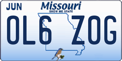 MO license plate OL6Z0G