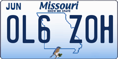MO license plate OL6Z0H