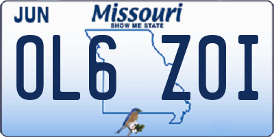 MO license plate OL6Z0I