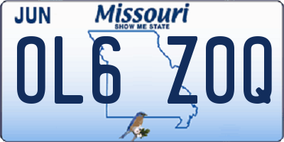 MO license plate OL6Z0Q