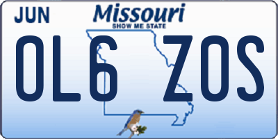 MO license plate OL6Z0S