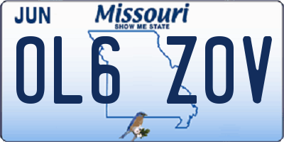 MO license plate OL6Z0V