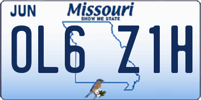 MO license plate OL6Z1H
