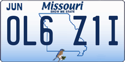 MO license plate OL6Z1I