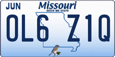 MO license plate OL6Z1Q
