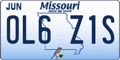 MO license plate OL6Z1S