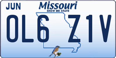 MO license plate OL6Z1V