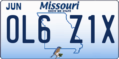 MO license plate OL6Z1X