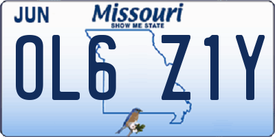 MO license plate OL6Z1Y