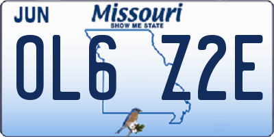 MO license plate OL6Z2E