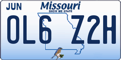 MO license plate OL6Z2H