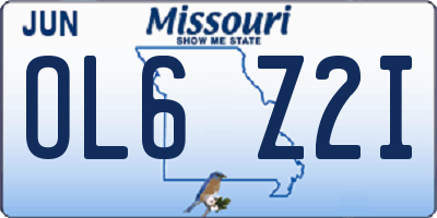 MO license plate OL6Z2I