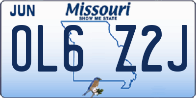 MO license plate OL6Z2J
