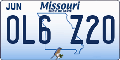MO license plate OL6Z2O