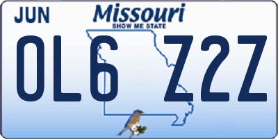 MO license plate OL6Z2Z