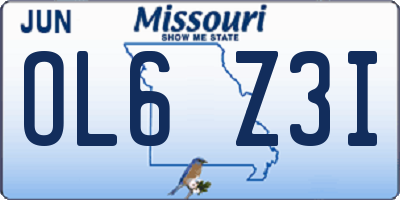 MO license plate OL6Z3I