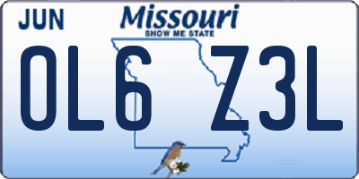 MO license plate OL6Z3L
