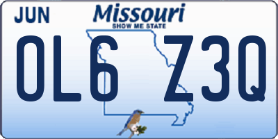MO license plate OL6Z3Q