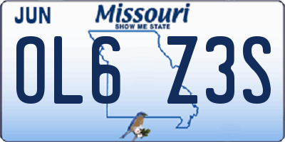 MO license plate OL6Z3S