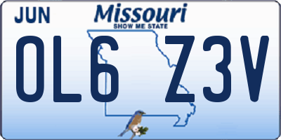 MO license plate OL6Z3V