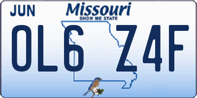 MO license plate OL6Z4F