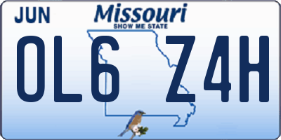MO license plate OL6Z4H