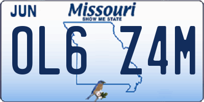 MO license plate OL6Z4M
