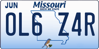 MO license plate OL6Z4R