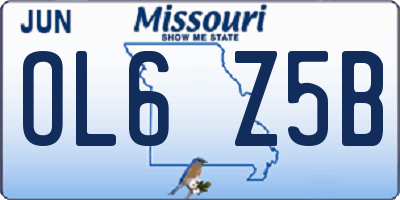 MO license plate OL6Z5B
