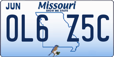 MO license plate OL6Z5C
