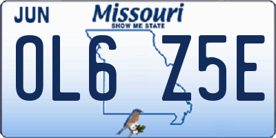 MO license plate OL6Z5E