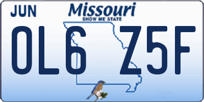 MO license plate OL6Z5F