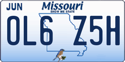 MO license plate OL6Z5H