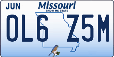 MO license plate OL6Z5M