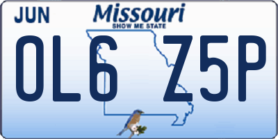 MO license plate OL6Z5P