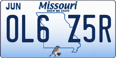 MO license plate OL6Z5R