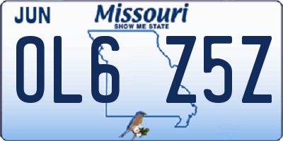MO license plate OL6Z5Z