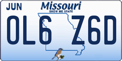 MO license plate OL6Z6D