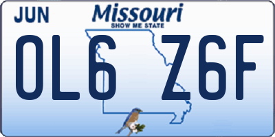 MO license plate OL6Z6F