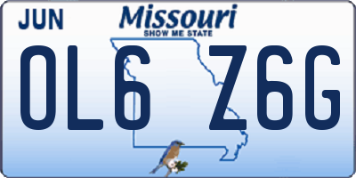 MO license plate OL6Z6G