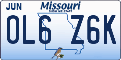 MO license plate OL6Z6K