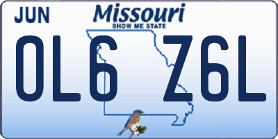 MO license plate OL6Z6L