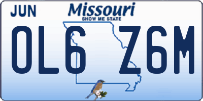 MO license plate OL6Z6M