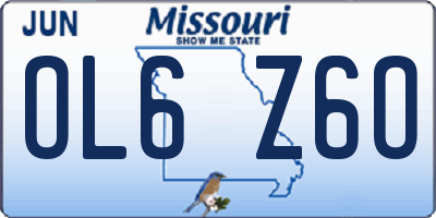 MO license plate OL6Z6O