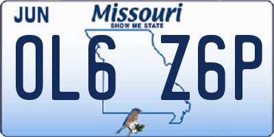 MO license plate OL6Z6P