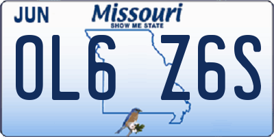 MO license plate OL6Z6S