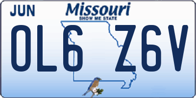 MO license plate OL6Z6V