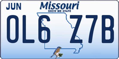 MO license plate OL6Z7B