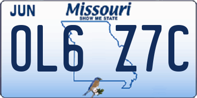 MO license plate OL6Z7C