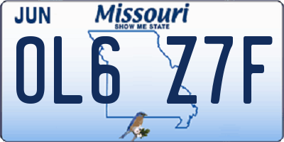 MO license plate OL6Z7F
